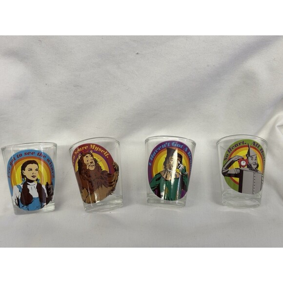 Wizard of Oz Shot Glasses Dorothy Gale, Cowardly Lion, Scarecrow, Tin Man NEW - Picture 6 of 11